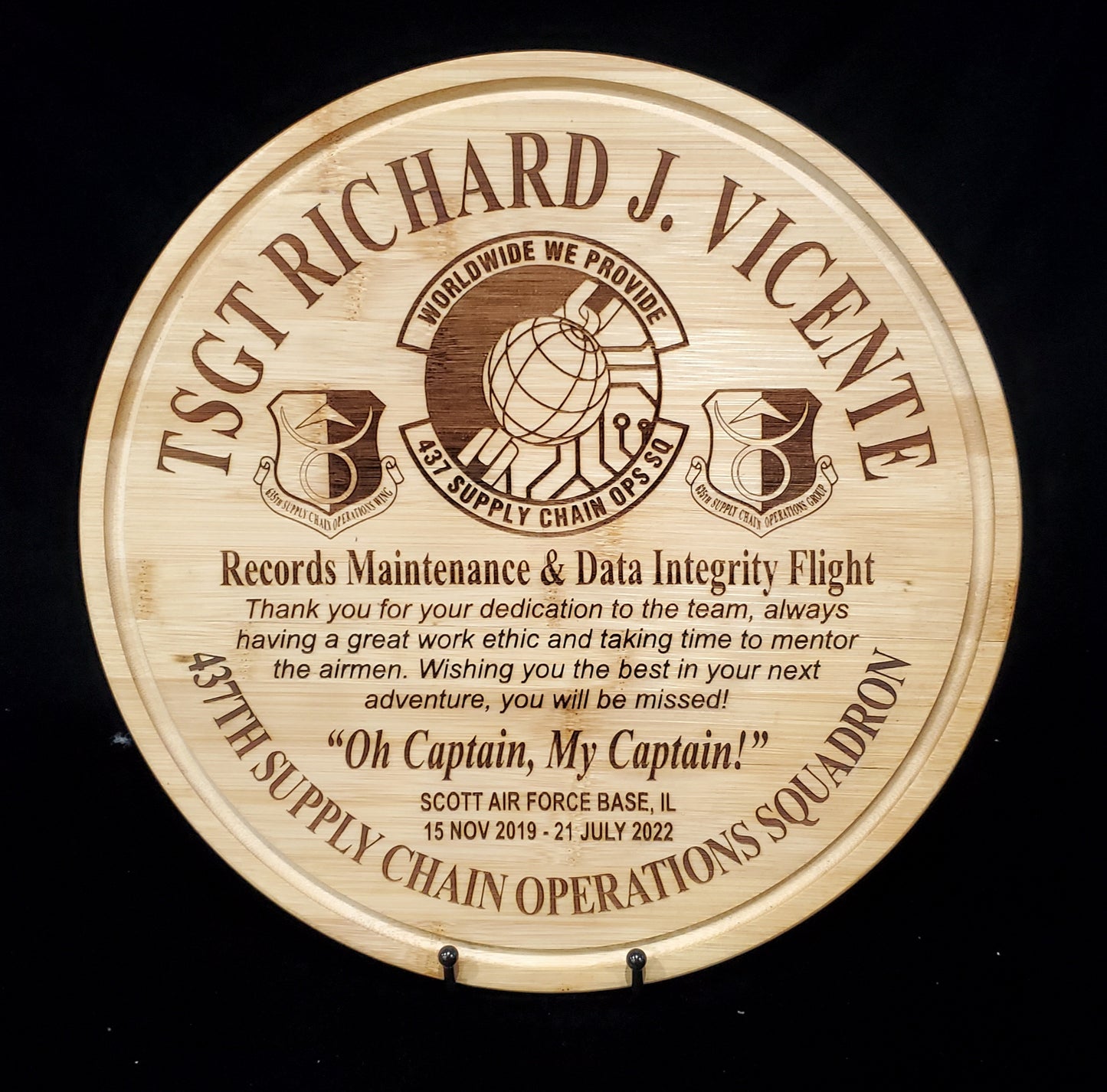 16 Inch Going Away Laser Engraved Plaque