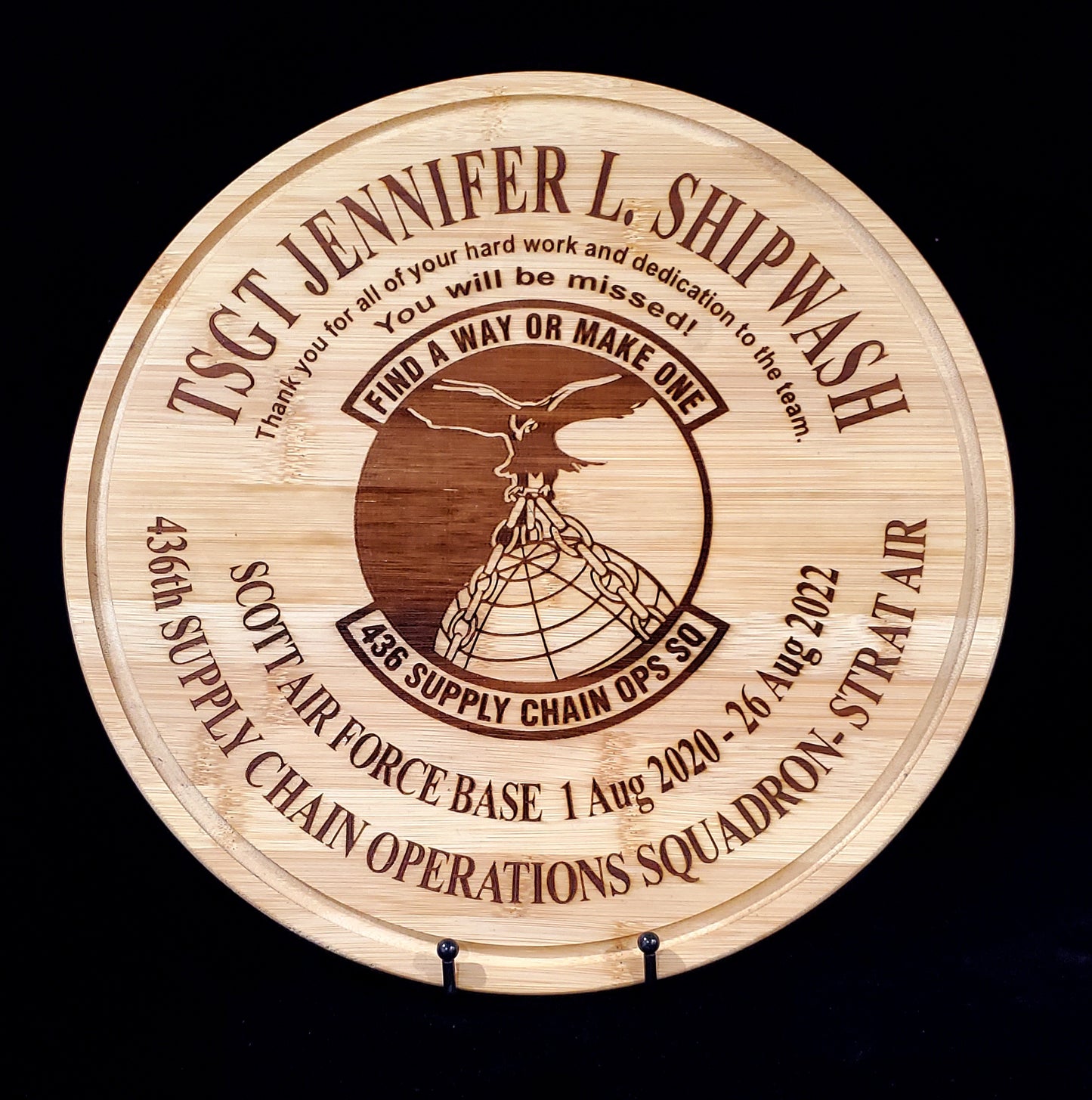 16 Inch Going Away Laser Engraved Plaque