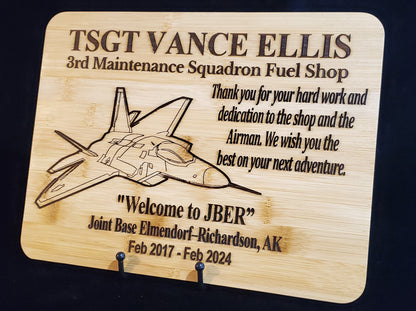Personalized 9x12 Military Going Away/Presentation Plaque