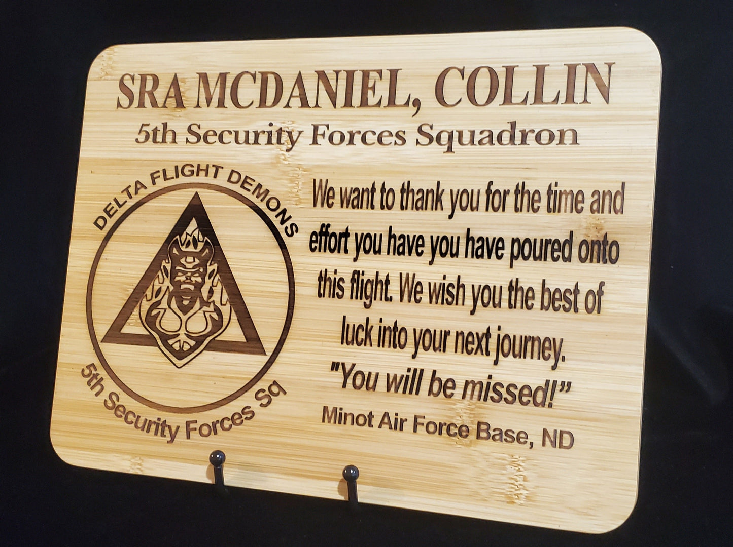 Personalized 9x12 Military Going Away/Presentation Plaque