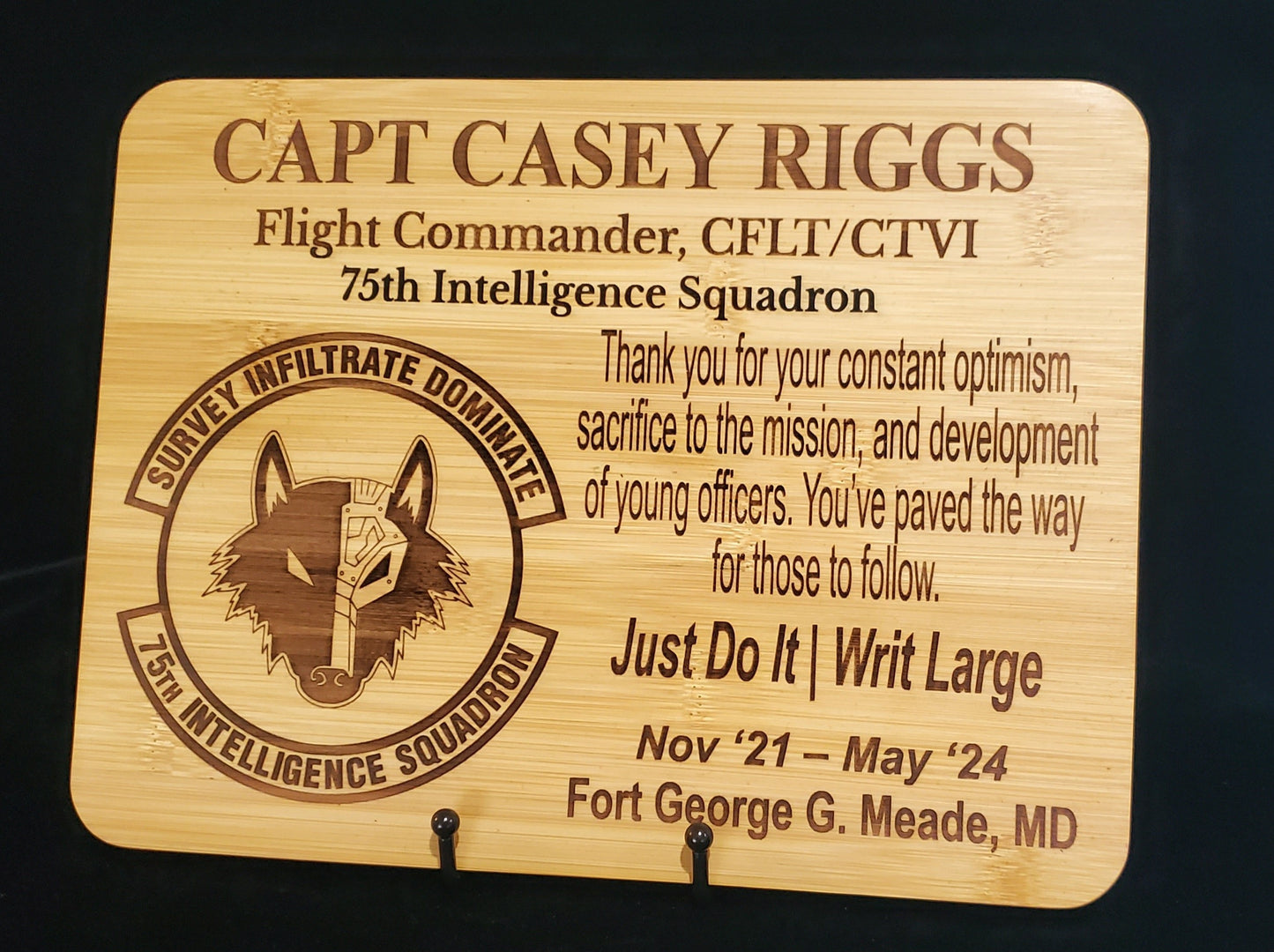 Personalized 9x12 Military Going Away/Presentation Plaque