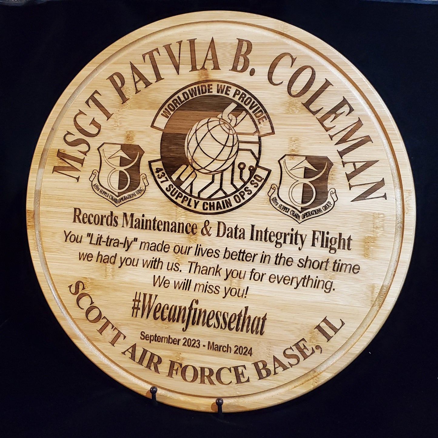 16 Inch Going Away Laser Engraved Plaque