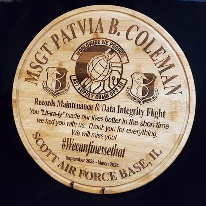 16 Inch Going Away Laser Engraved Plaque