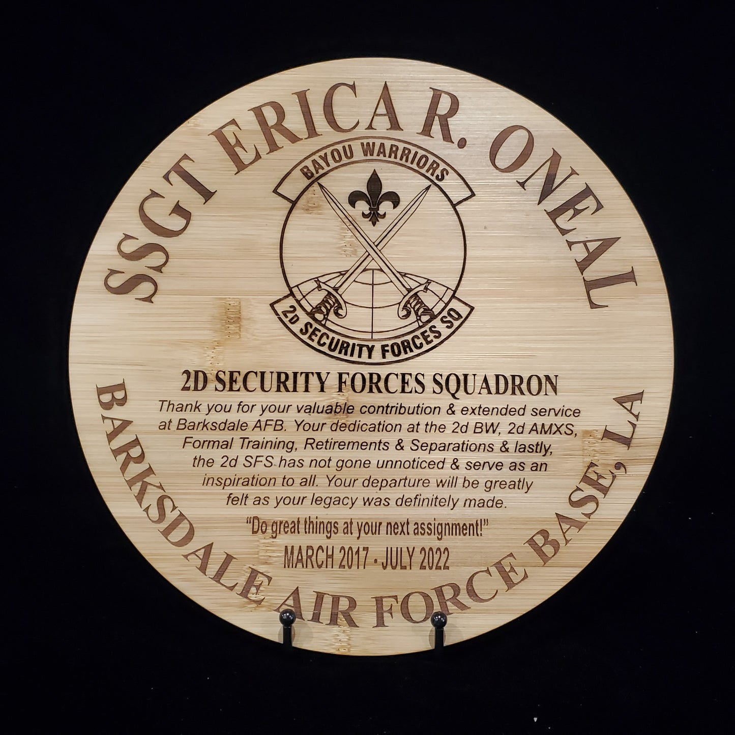 Personalized Military Going Away/Presentation Plaque