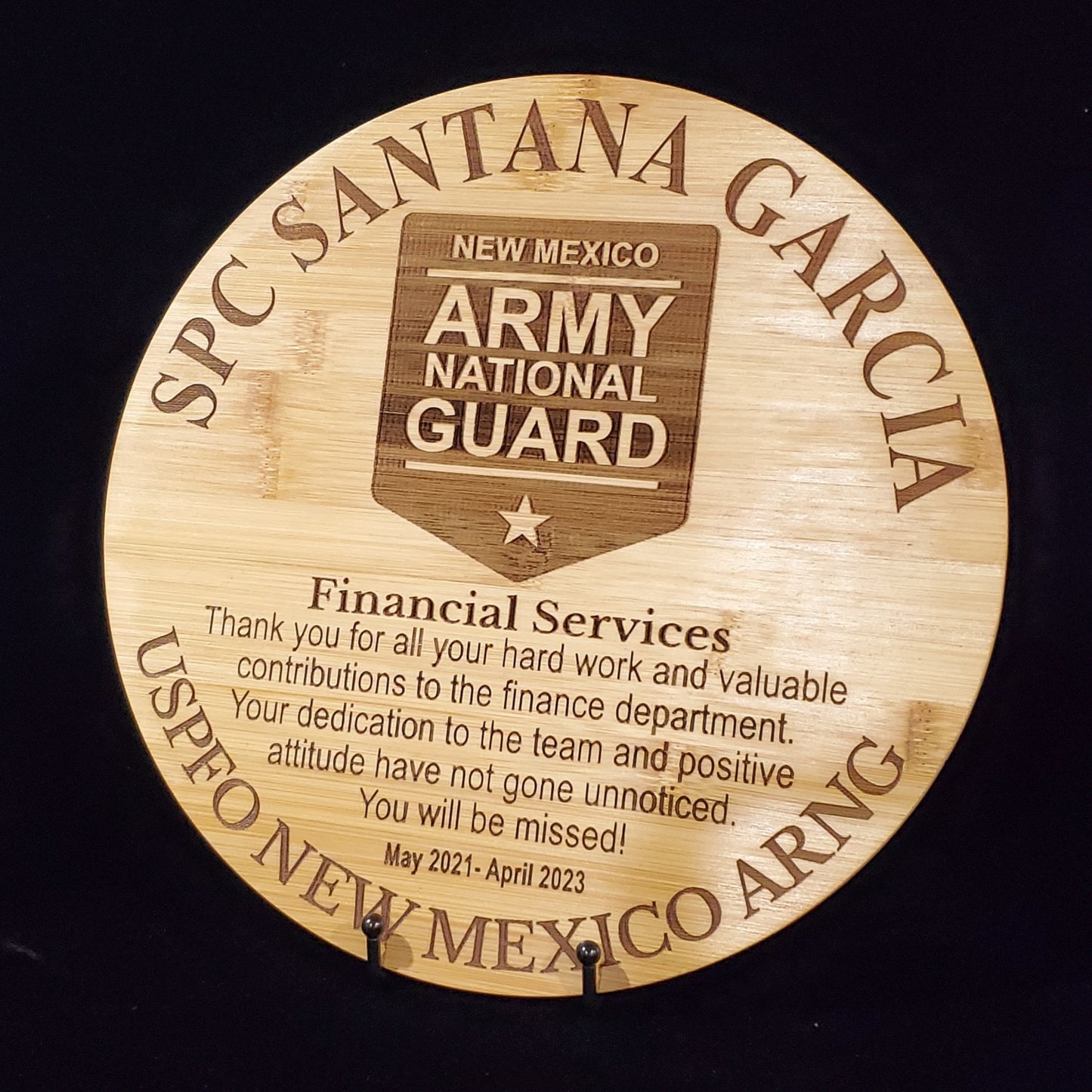 Personalized Military Going Away/Presentation Plaque