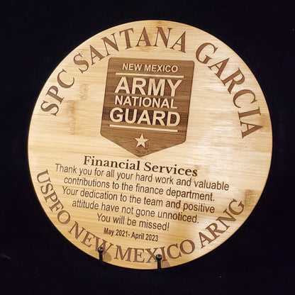 Personalized Military Going Away/Presentation Plaque